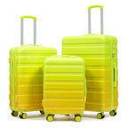 3 Piece Luggage Sets (Green+Yellow)