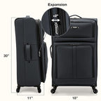 Anzio Softside Expandable Luggage with Spinner Wheels (Dark Grey / 30-Inch Large)