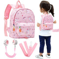 Toddler Backpack Leash with Anti Lost Wrist Link (Pink/Unicorn, Pink Link)