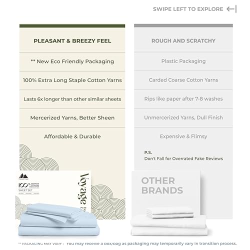 100% Egyptian Cotton Twin XL Size Sheets Set (Twin XL / 06 - Light Blue)