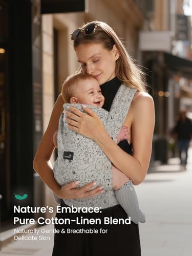 Baby Carrier Newborn with Head Support (Grey Animal Patter)