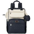 Leather Diaper Bag Backpack (Vegan Leather, Blueberry Cream)
