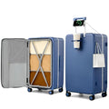 28 Inch Top Opening Checked Luggage with Cup Holder and USB Ports (Interstellar Blue / 28 Inch Pro)