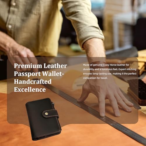 All in One RFID Passport Wallet with Tracker Slot (Dark Brown)