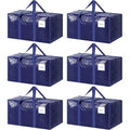 6 Pack Extra Heavy Duty Large Moving Bags with Strong Zipper (Dark Blue / 6 Pack)