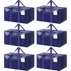6 Pack Extra Heavy Duty Large Moving Bags with Strong Zipper (Dark Blue / 6 Pack)