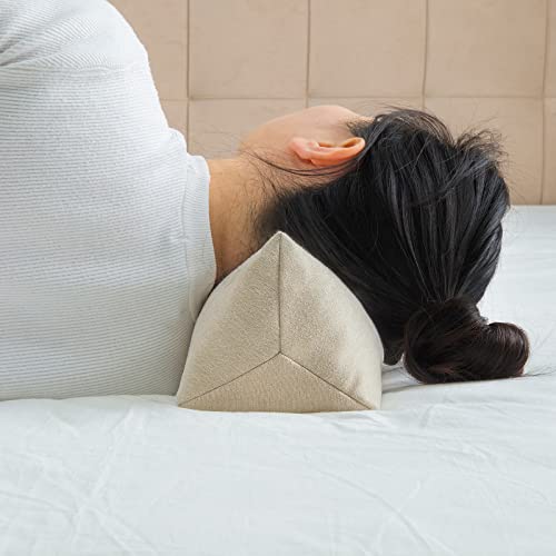 Buckwheat Neck Support Pillow Cervical Neck Cylinder Bolster Pillow (6*15 inch / Beige)