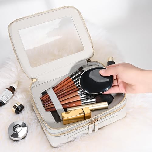 Clear Makeup Bags (Grey / Dual Layer Large)