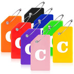 8 Pack Initial Luggage Tags for Suitcases Airplane Travel Essentials (Colorful / Letter C)