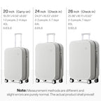 26 Inch Large Checked Luggage PC Hardshell Suitcases with Wheels for Travel Woman Men (Smoke White TSA2 / 26-inch)