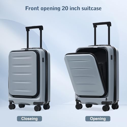 Luggage Sets 5 Piece Front Open (3-piece Set(20/24/28) / Blue-1(20 top-open))