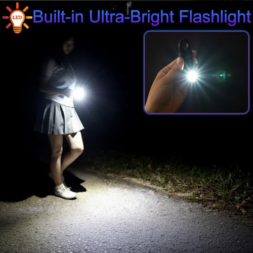 135dB Rechargeable Personal Alarm with Ultra Bright Flashlight (Black / Rechargeable & Built-in Flashlight)