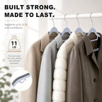 50 Pack Plastic Clothes Hangers (Gray / Grey-50pack)