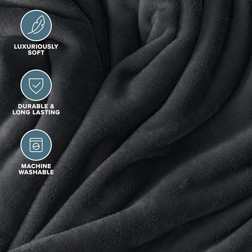 Fleece Blanket Luxury Microplush (Twin/Twin XL / 05 - Black)