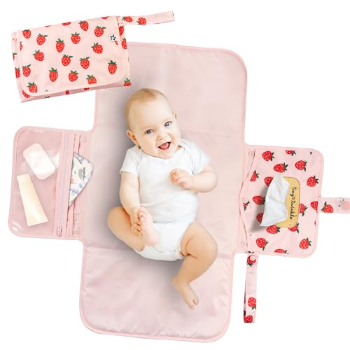 Portable Diaper Changing Pad (Strawberries)