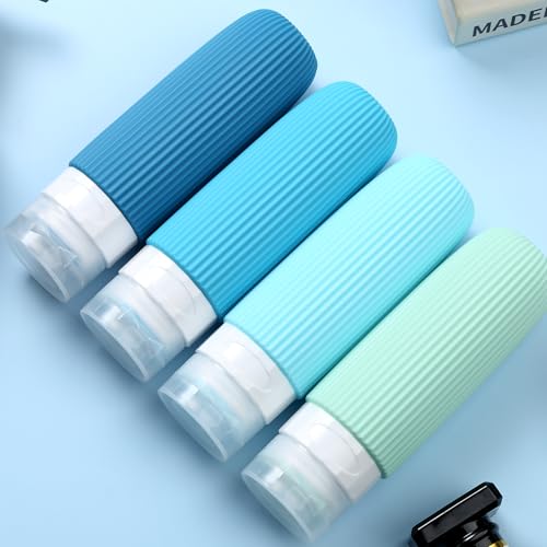 Travel Bottles for Toiletries (3 Ounces / Blue)