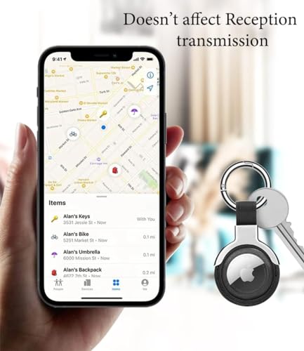 Compatible with AirTag Case Airtag Keyring Leather Protective Case AirTags Loop Holder Air Tags Protective Cover Airtag Key Chain Loop Holders for Luggage Dog Cat Pet Collar (Green)