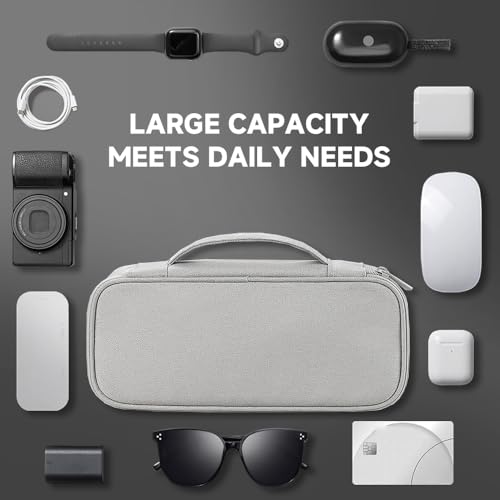 Tech Organizer Pouch with Handle (Grey / Single Layer)