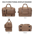 Duffle Bag for Men 60L Travel Canvas Weekender with Toiletry Bag (Brown)
