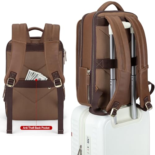 Leather Laptop Backpack (Brown)