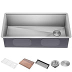 Stainless Steel 36 in Undermount Kitchen Sink KWU110 (Stainless Steel / 36 Inch / Sink)