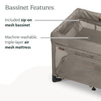 Remi 3-in-1 Portable Playard, Bassinet & Travel Crib - Wells (Wells (Dark Taupe Mélange))