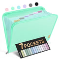 7 Pockets Accordion File Organizer (Green / 7 Pocket)