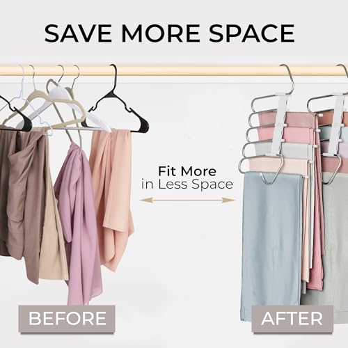Pants Hangers Space Saving (White / 4 Pack)