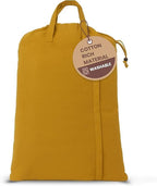 LFH Home Large Premium Cotton Rich Canvas Laundry Bag with Drawstring and Handles Heavy Duty (20”x30” (Pack of 4) / Yellow)