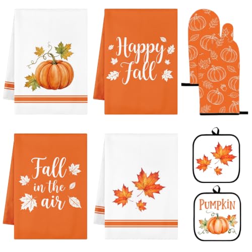 Fall Pumpkin Kitchen Decor Set (Fall Pumpkin Orange)