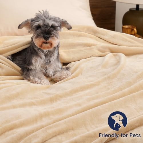 Fleece Blanket Twin Size 66"x90" (Beige / Twin(66" X 90"))