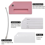7 Pack Silicone Luggage Tags for Suitcases (Set of 7 / Pink)