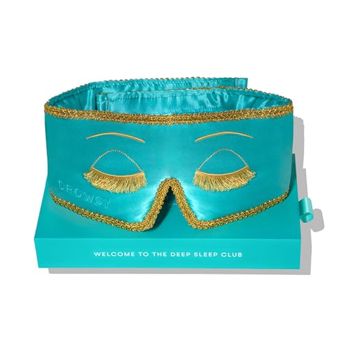 Breakfast at Drowsy Silk Sleep Mask (Breakfast Turquoise / 1 Count (Pack of 1))