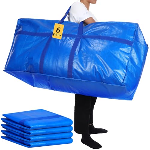 4 Pcs 66 Gallon Extra Large Moving Bags Heavy Duty Storage Bag (66 Gallon / Blue)