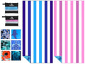 2 Pack Microfiber Beach Towels Oversized 71x32 Blue Pink Striped (2 Pack Blue Pink Multi / X-Large (32x71 inches))