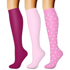 Compression Socks for Women & Men Circulation (Large-X-Large / 35 Purple/Pink/Pink)