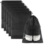 Black Travel Shoe Bags (Black / 5 Pack)