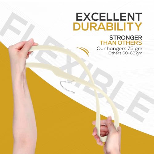 Premium Velvet Hangers 30 Pack Ultra Thin Non Slip Adult Felt Space Saving Suit Hanger for Closet Heavy Duty Coat Pants Jackets Dress Hangers 360° Swivel Hook Hold Upto 10 lbs Ivory (Ivory / 30 Pack)