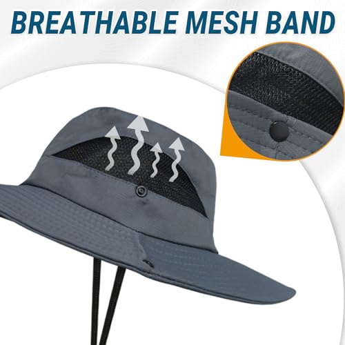 Sun Hats for Men Women Wide Brim UPF 50+ UV Hat Darkgray (One Size / Darkgray(with Mesh))