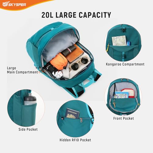 Small Packable Hiking Backpack 20L Anti (Cyan)