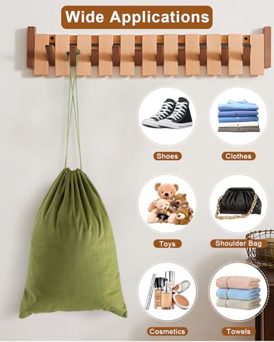 4 Pcs Shoe Bags for Travel (Sage Green / 17.3"x12.6")