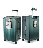 Super Large Aluminum Frame Checked Zipperless Luggage (A4-Forest green / 26in)
