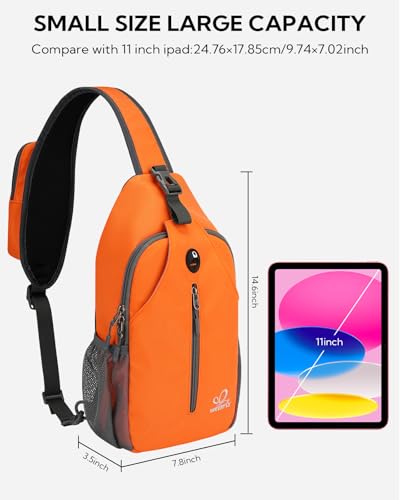 Crossbody Sling Backpack Sling Bag Travel Hiking Daypack (Z-orange / Small)