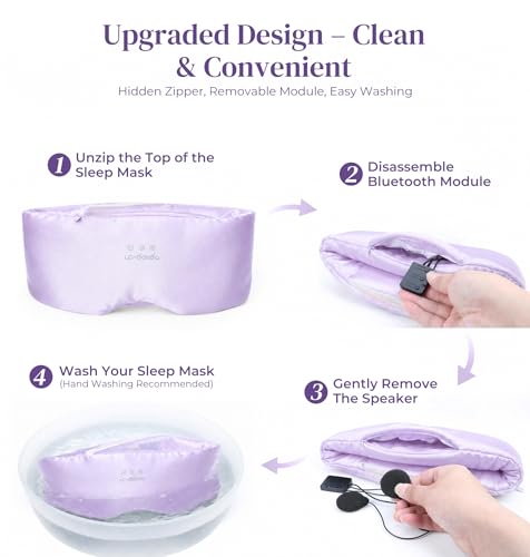 3D Silk Bluetooth Sleep Mask (Dark Purple)