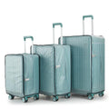 4 Piece Expandable Hardshell Pink Luggage Sets with Spinner Wheels (Turquoise Blue / 3 Piece Set)