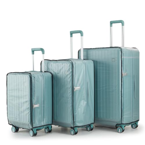 4 Piece Expandable Hardshell Pink Luggage Sets with Spinner Wheels (Turquoise Blue / 3 Piece Set)