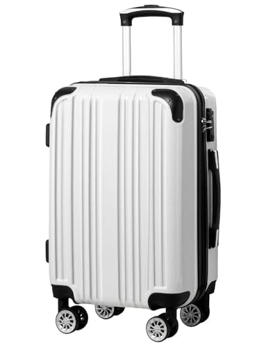 Luggage Lightweight and Durable Hardshell (white grid new / S(20in))