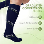 Plus Size Compression Socks for Women&Men Viscose for Bamboo Wide Calf 15 (5X-Large / 3 Pair-navy Blue)
