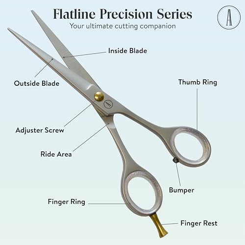Professional Hair Cutting And Thinning Scissors (Silver / Flatline Precision Series)