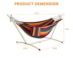 LazyDaze Hammocks Double Hammock with Stand (White Frame- Purple Red)